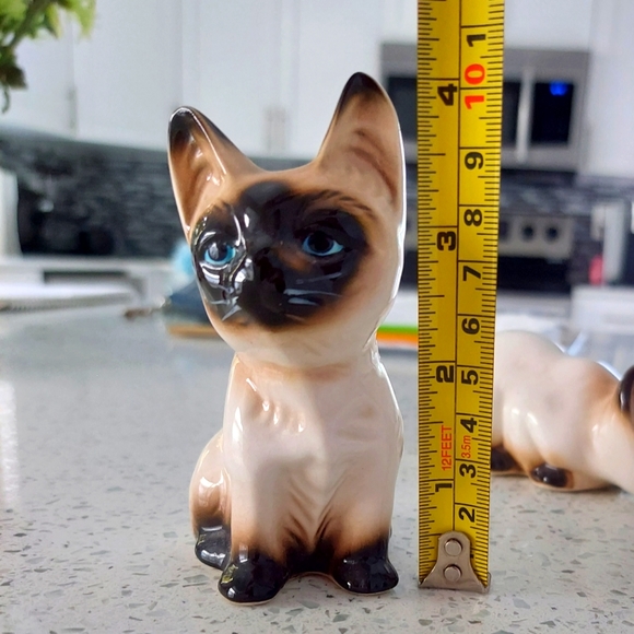 2 Vintage Enesco Siamese Cat Figurines MCM - Picture 8 of 9